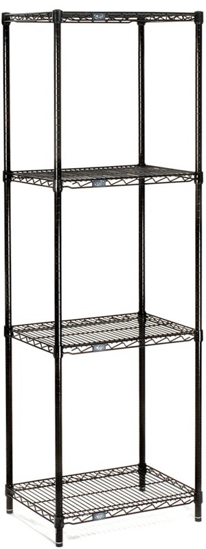 Nexel Wire shelving unit black with 4 shelves