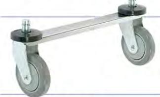Tie bars for rigid stem casters for use with wire or plastic carts