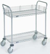 2 shelf wire cart with casters